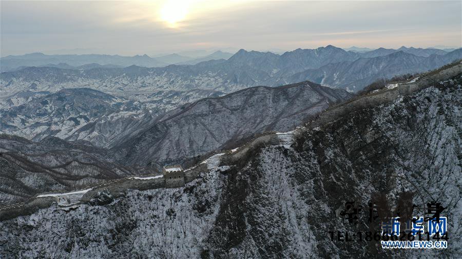 北京,长城,蔚为壮观,无人机,苍龙 . 北京箭扣长城雪景