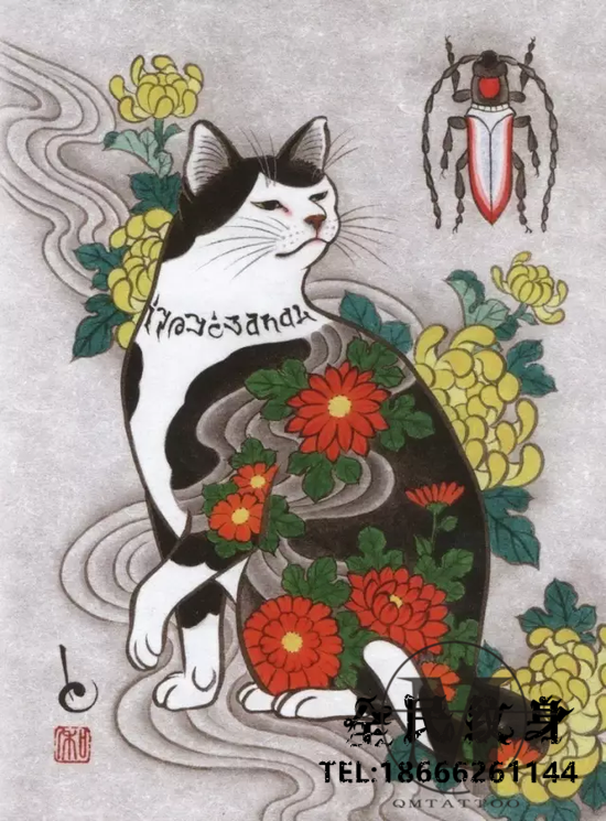 纹身,画家,猫 . 当一个纹身师和一个画家碰上猫奴 他们怎么办